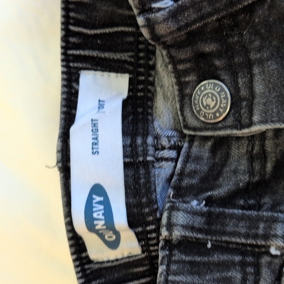 old navy faded black elastic waist straight leg denim jeans 2T toddler unisex - Picture 5 of 8
